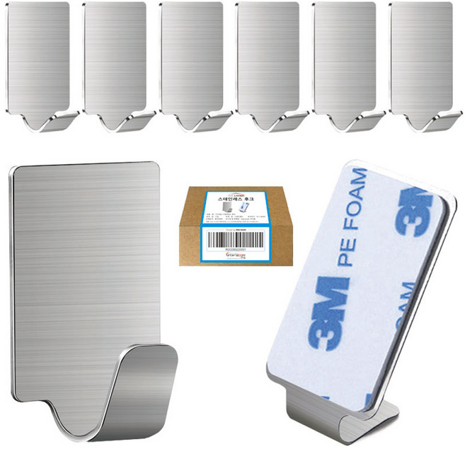 TheLiving 스테인레스 후크 걸이, 8개