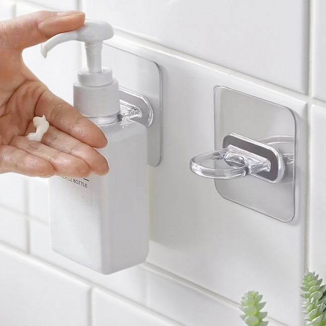 리빙필로 무타공 강력 접착식 욕실 후크 6 x 6 cm, 투명, 20개