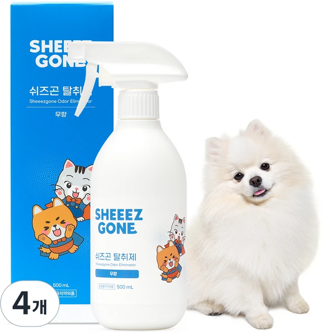 쉬즈곤 반려동물 탈취제 동물용의약외품, 500ml, 4개 - 쿠팡