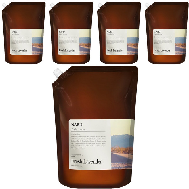 나드 모이스처 퍼퓸드 바디로션 프레쉬라벤더향 리필, 2.1L, 5개