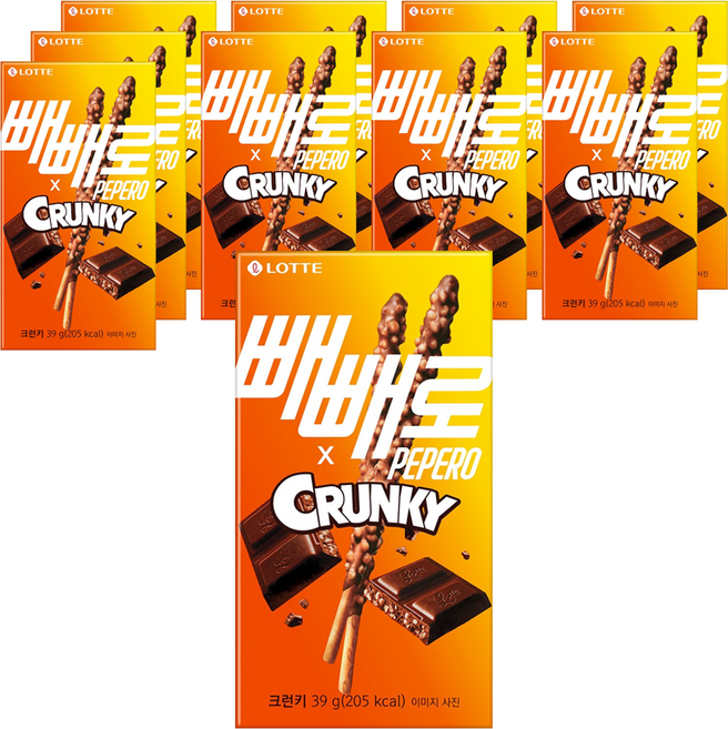 빼빼로 크런키, 39g, 10개