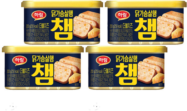 Harim Cham 雙倍起司雞胸肉火腿, 200g, 4個