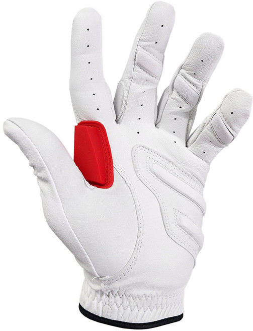 몽키그립 남성용 파워패드 파워썸 반양피 골프장갑 왼손용, 1개, 화이트