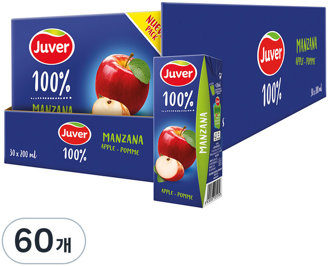 후버 사과주스, 200ml, 60개