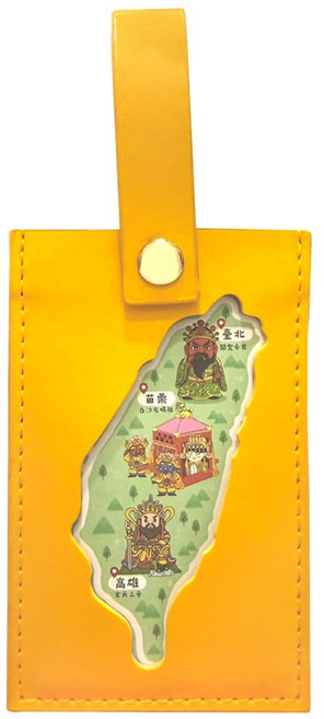 花太太 白沙屯媽祖聯名款 文創證件套 + 台灣地圖香薰片, 黃色, 1個
