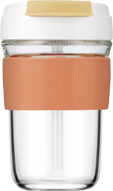 LocknLock 樂扣樂扣 咖啡吸管杯 LLG964ORG, 橘色, 460ml, 1個
