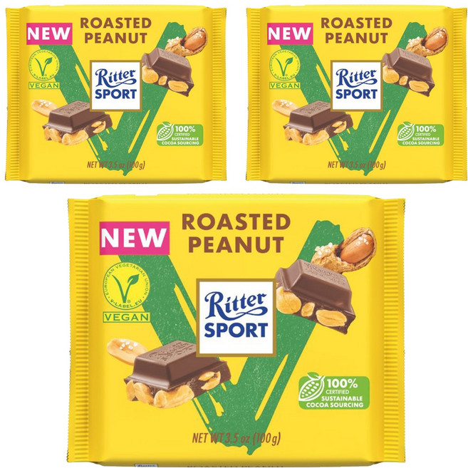 리터스포트 로스티드 피넛 초콜릿, 100g, 3개