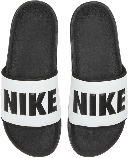 NIKE 耐吉 女款 WMNS OFFCOURT SLIDE 拖鞋 BQ4632-011, 白色 + 黑色, 23.5cm