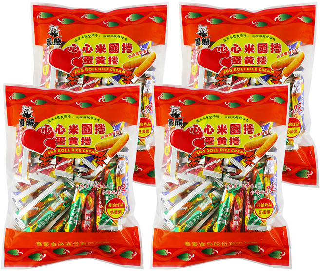 黑熊 米國捲 蛋黃捲, 400g, 4袋
