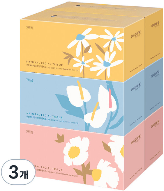 Coupang Basics Natural面紙, 280張, 18盒