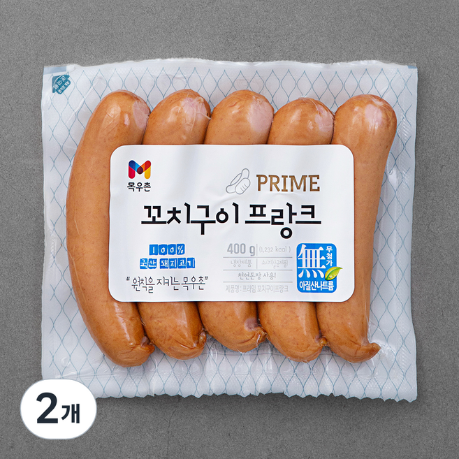 PRIME 목우촌 꼬치구이 프랑크 소시지, 400g, 2개