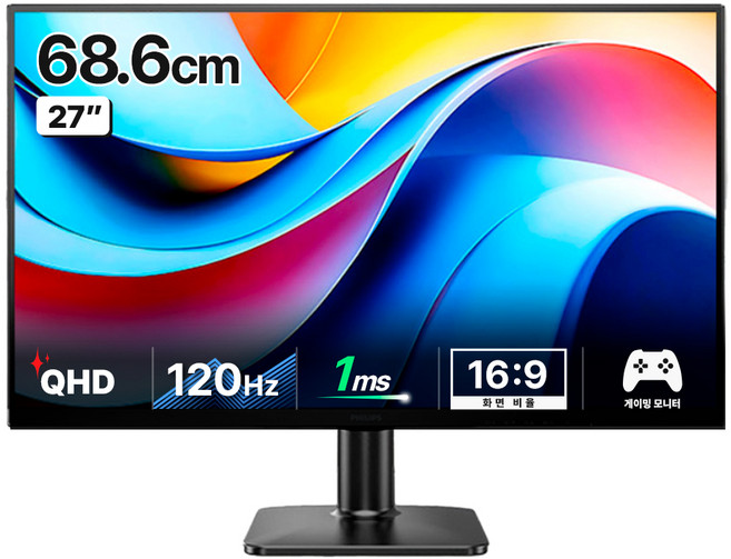 필립스 120 보더리스 IPS QHD 시력보호 무결점 모니터, 68.6cm, 27E2N1500