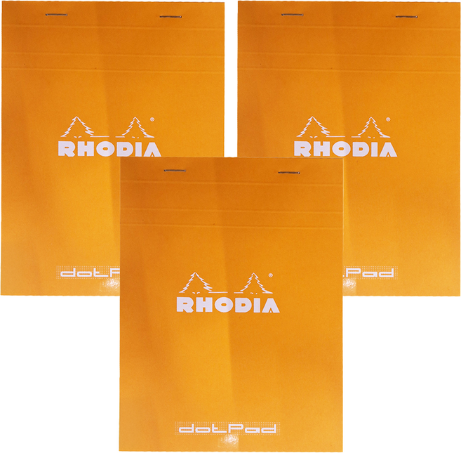 RHODIA N°16 上翻筆記本 A5 點點內頁 14.8 x 21cm, 橘色, 3本
