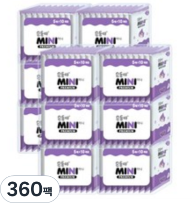 순둥이 프리미엄 미니 영유아 물티슈 휴대용, 65g, 5매, 360세트