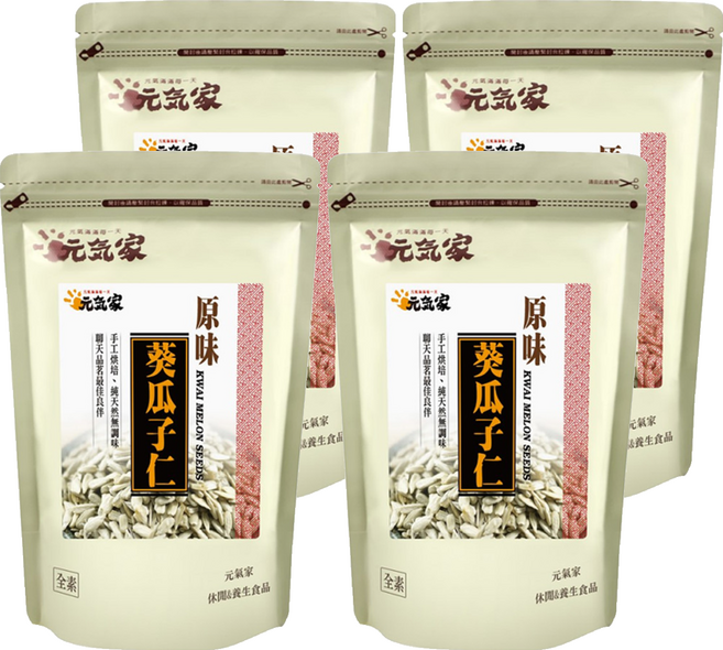 元氣家 烘焙葵瓜子仁, 200g, 4包
