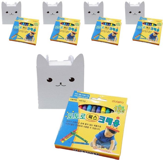 KINDER MOM 幼兒園生日禮物 12色蠟筆組5組, 巧克力, 1套