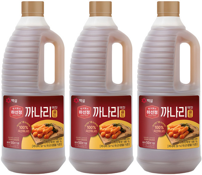 하선정 까나리액젓 골드, 2.5kg, 3개