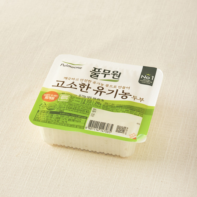 풀무원 고소한 유기농 두부 찌개용, 290g, 1개