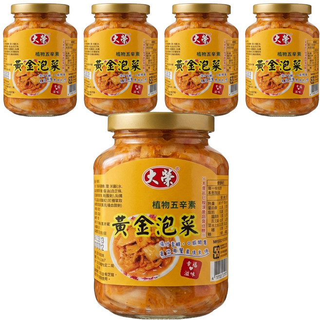 大榮 黃金泡菜, 360g, 5罐