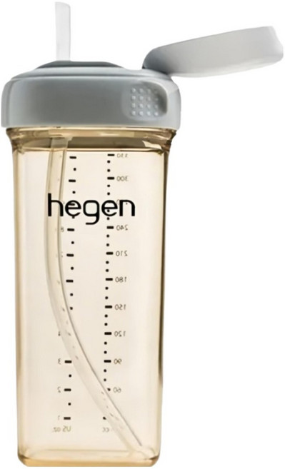 hegen 台灣公司貨 PCTO 輕飲時光PPSU方圓型寬口吸管杯3.0, 霧灰色, 330ml, 1個