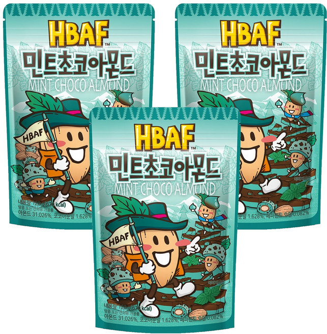 HBAF 杏仁果 薄荷巧克力味, 120g, 3包
