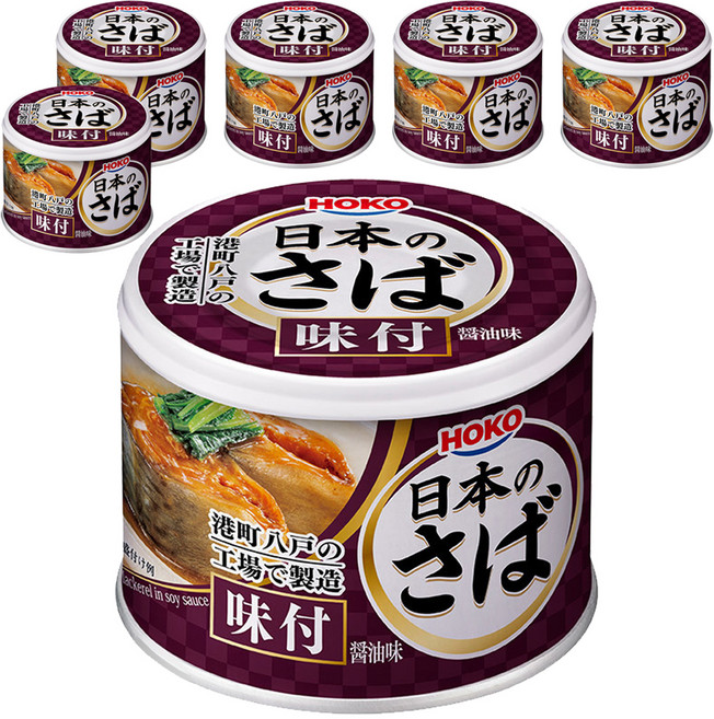 HOKO 寶幸 日本產鯖魚罐 味付醬油, 190g, 6罐