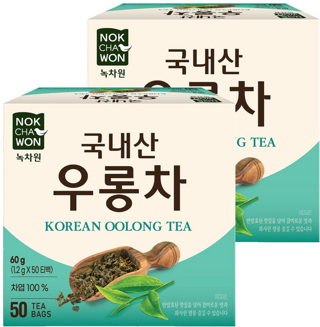녹차원 국내산 우롱차, 1.2g, 50개입, 2개