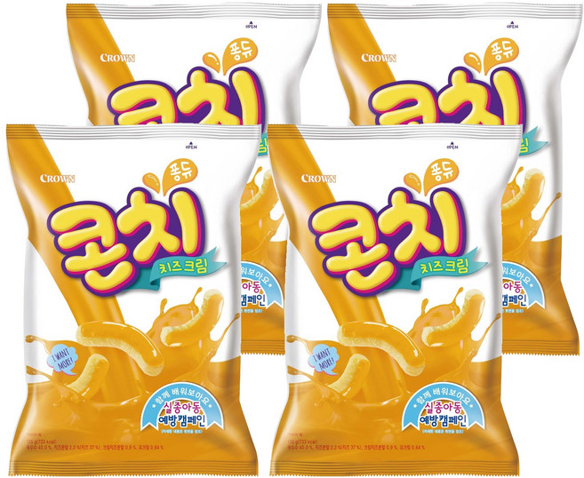 크라운 콘치 치즈크림, 135g, 4개