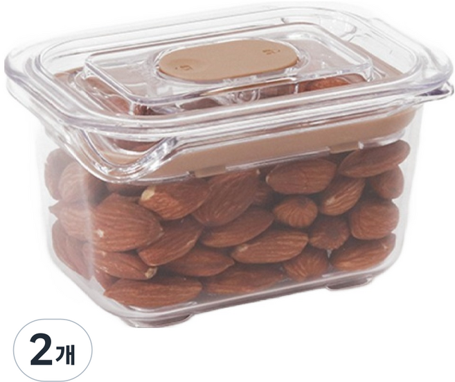 prepara 브루클린 트라이탄 밀폐용기 베이지 1호 220ml, 2개, 단품