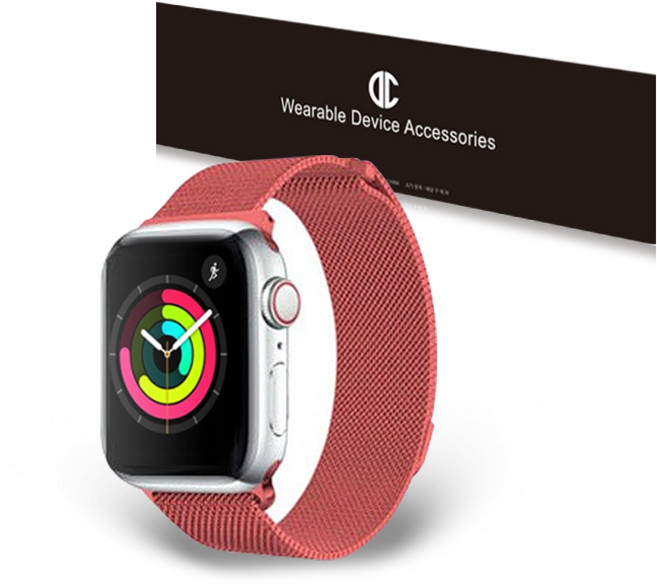 DC NET WORK Apple Watch 3/4/5/6/7/SE米蘭尼斯磁吸錶帶 38/40/41mm兼容, 芙蓉
