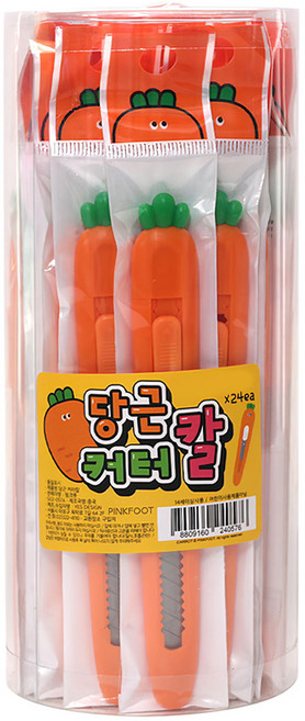 PINKFOOT 胡蘿蔔造型美工刀, 橘色, 24支