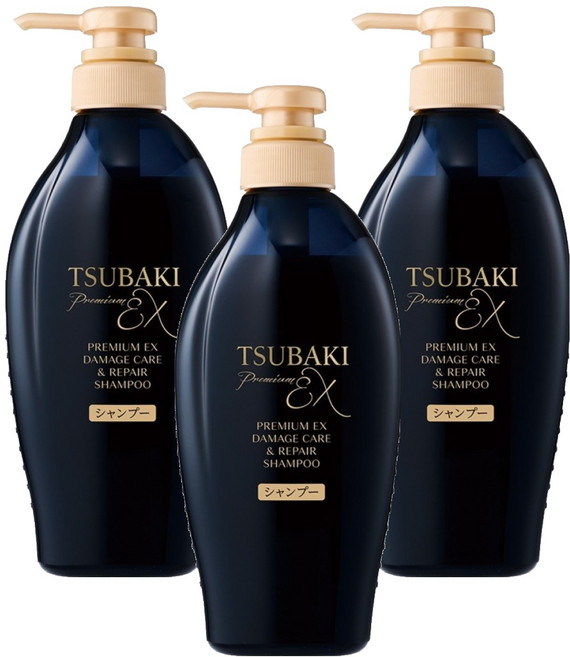 츠바키 프리미엄 EX 데미지케어 리페어 샴푸 까멜리아, 450ml, 3개