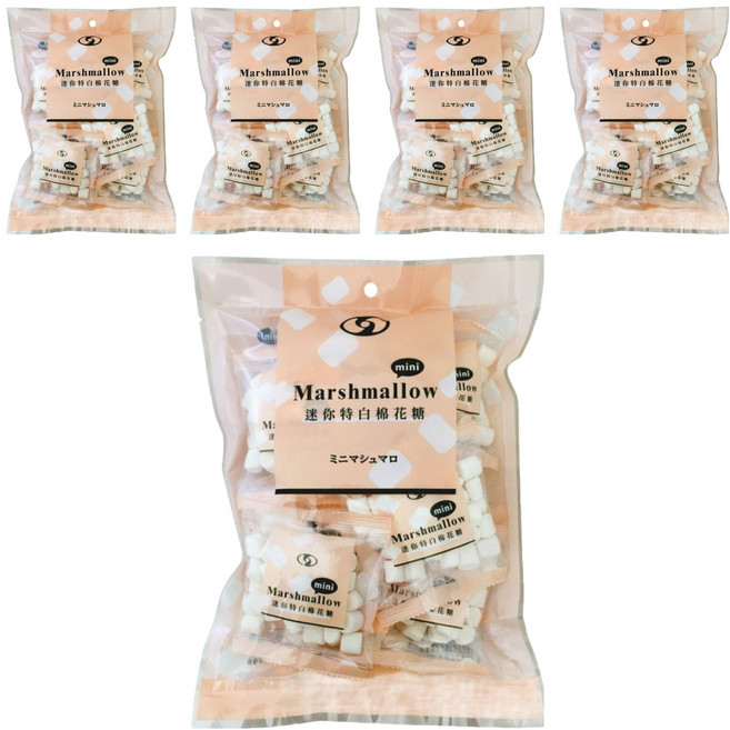 卜祥 迷你特白棉花糖, 125g, 5袋