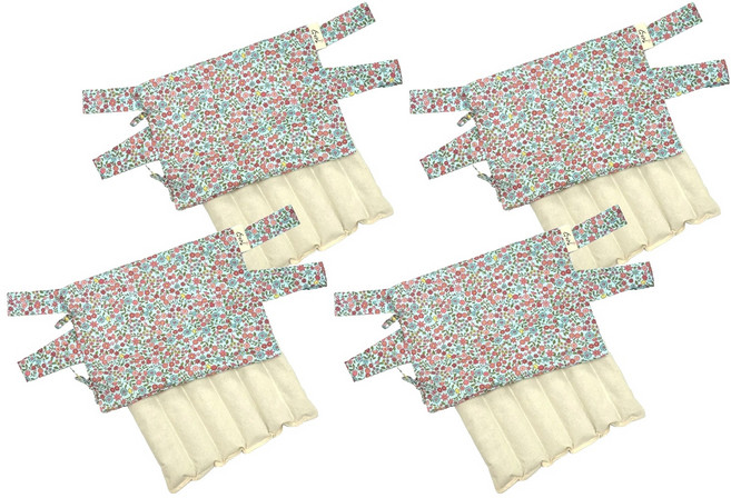 수미인 팥찜질팩 + 주머니 세트 중형 블루플라워, 4세트