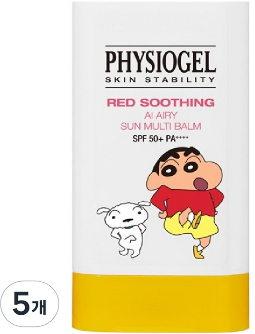 PHYSIOGEL 潔美淨 蠟筆小新 紅色舒緩AI輕盈防曬萬用膏 SPF50+ PA++++, 17g, 5個