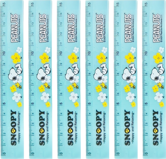 收納王妃 SNOOPY 小日子15公分溝引尺, 藍色, 6個