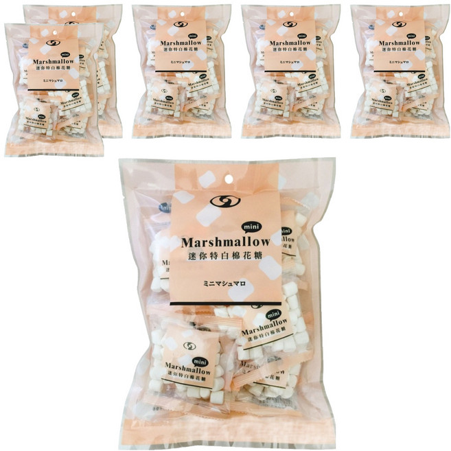 卜祥 迷你特白棉花糖, 125g, 6袋