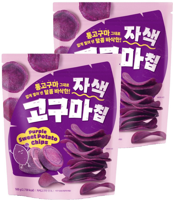 씨월드 자색고구마칩, 500g, 2개