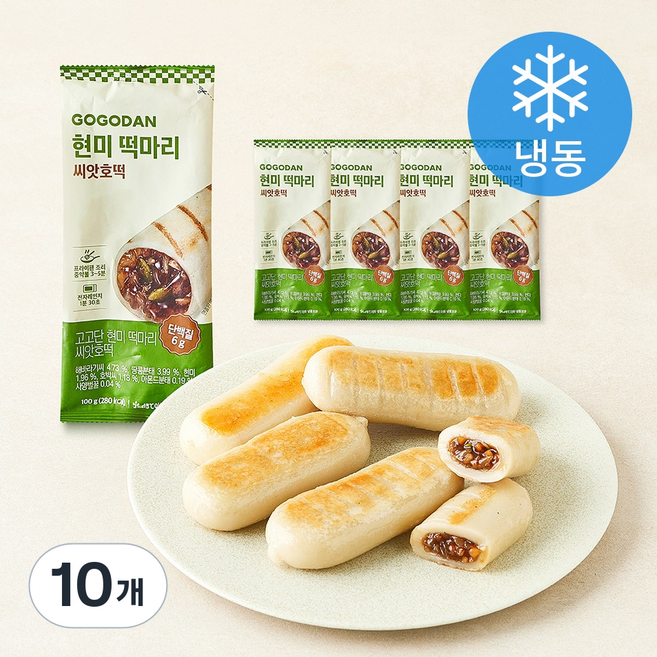 고고단 떡마리 씨앗호떡 (냉동), 100g, 10개, 1개입