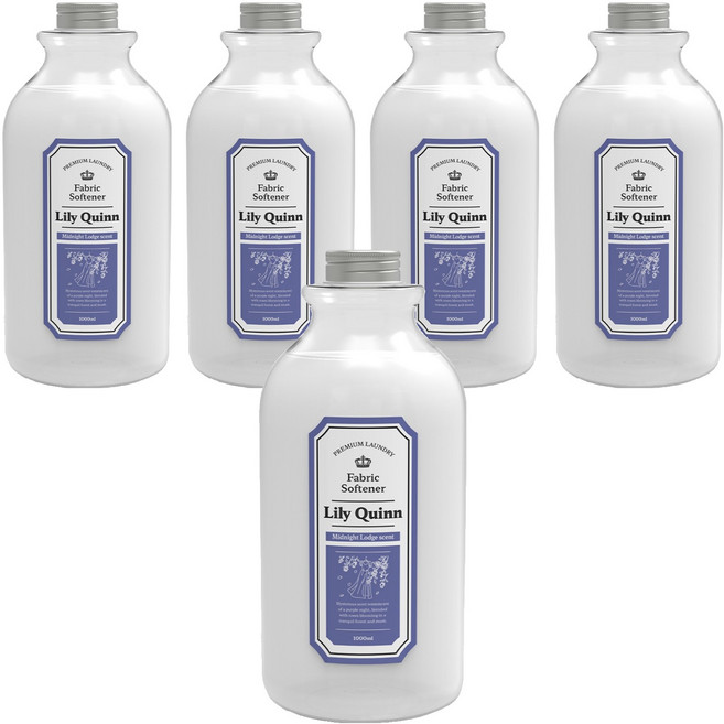 릴리퀸 프리미엄 섬유유연제 미드나잇로지 본품, 1L, 5개