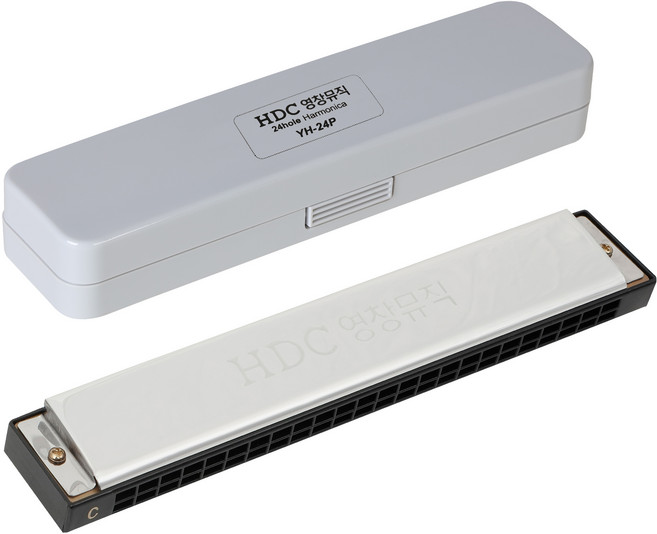 HDC영창 플라스틱 하모니카 케이스 175 x 28 x 23 mm, YH-24P, 은색, 1세트