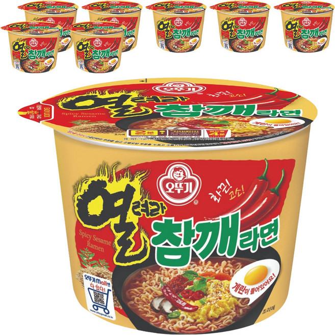 오뚜기 열려라참깨라면 용기 110g, 8개