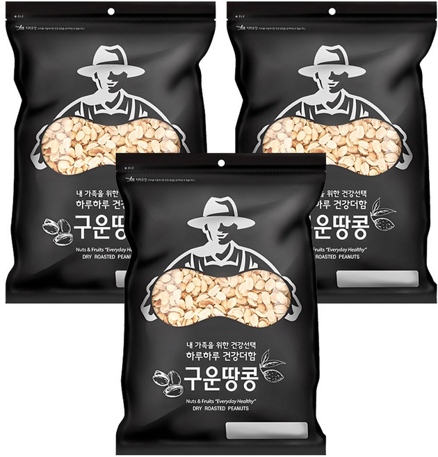 NUTS FARM 烤花生, 1kg, 3個