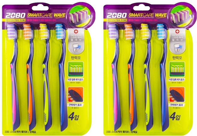 2080 智慧波浪型牙刷, 4支, 2組