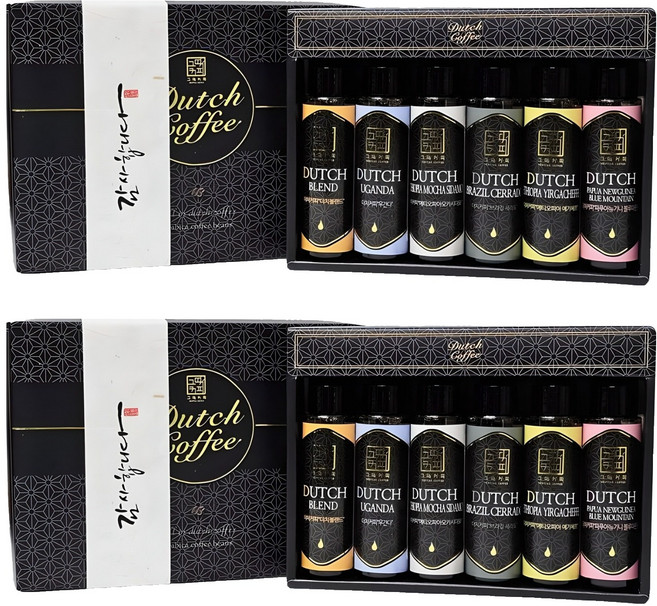 그때커피 콜드브루 더치커피 50ml x 6종 선물세트 + 쇼핑백, 선물상자 + 레시피카드, 2세트