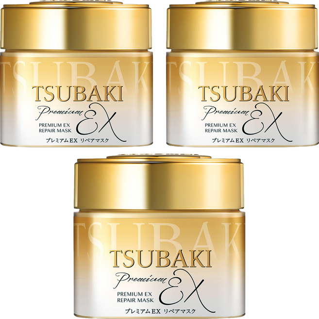 츠바키 프리미엄 EX 리페어 헤어 마스크, 180g, 3개