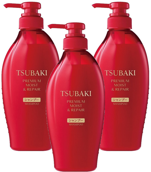 츠바키 프리미엄 모이스트 리페어 샴푸 까멜리아향, 450ml, 3개