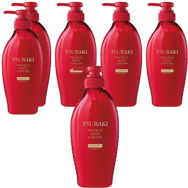 츠바키 프리미엄 모이스트 리페어 샴푸 까멜리아향, 450ml, 6개