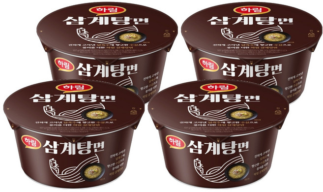 하림 삼계탕면 컵 107g, 4개