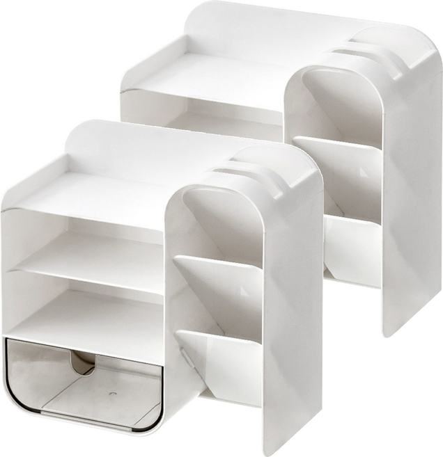 코히모 선반형 다용도 데스크 오거나이저 연필꽂이 서랍 4W235, 2개, 혼합색상